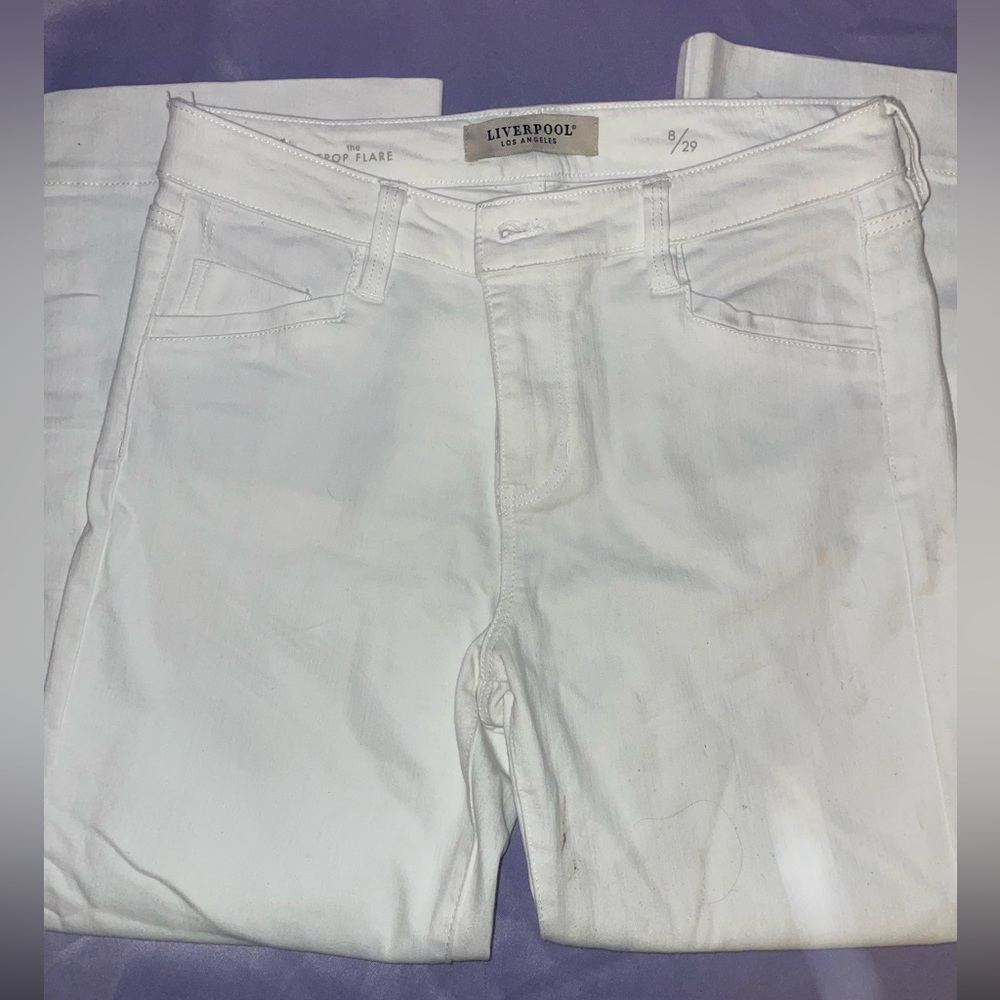 White Liverpool Crop Flare Denim Jean 8/29